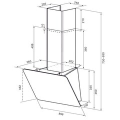 Кухонная вытяжка наклонная Krona Liora 900 Black S 90 см черная - фото 3