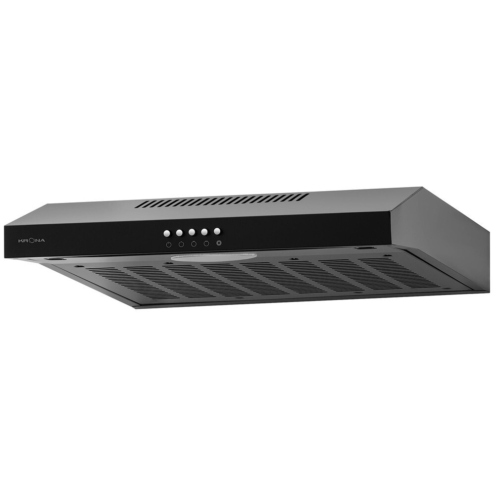 Изображение товара Кухонная вытяжка подвесная Krona Ermina 500 Black PB 50 см черная Изображение товара Кухонная вытяжка подвесная Krona Ermina 500 Black PB 50 см черная