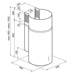 Кухонная вытяжка островная Krona Tetis 400 Inox 4P 50 см нержавеющая сталь - фото 3