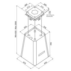 Кухонная вытяжка островная Krona Hilary Isola 500 Black S 50 см черная - фото 4