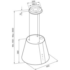 Кухонная вытяжка островная Krona Holly Isola 500 Black S 50 см черная - фото 5