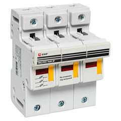 Изображение товара Предохранитель-разъединитель EKF PROxima 3P 63А 50 кА 500 В на DIN-рейку с индикацией (pr-14-51-3)