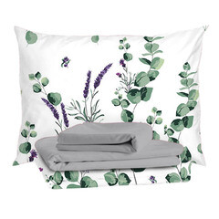 Комплект постельного белья 1,5-спальный тенсель Mona Liza Chloe серо-зеленый с простыней 150х215 см - фото 1