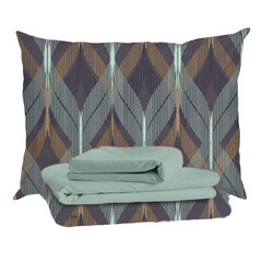 Комплект постельного белья 1,5-спальный тенсель Mona Liza Mariko зеленый с простыней 150х215 см - фото 1