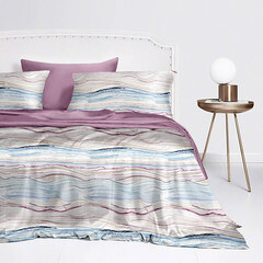 Комплект постельного белья 1,5-спальный тенсель Mona Liza Melody голубой с простыней 150х215 см - фото 2