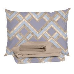 Комплект постельного белья 1,5-спальный тенсель Mona Liza Alex бежевый с простыней 150х215 см - фото 1