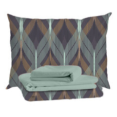 Комплект постельного белья 2-спальный тенсель Mona Liza Mariko зеленый с простыней 215х240 см - фото 1