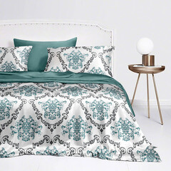 Комплект постельного белья Семейный тенсель Mona Liza Kate белый с простыней 240х260 см - фото 2