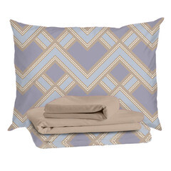 Изображение товара Комплект постельного белья 2-спальный тенсель Mona Liza Alex бежевый с простыней 215х240 см