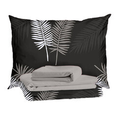 Изображение товара Комплект постельного белья Евро тенсель Mona Liza Liona серый с простыней 240х260 см