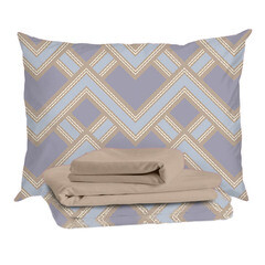 Изображение товара Комплект постельного белья Евро тенсель Mona Liza Alex бежевый с простыней 240х260 см