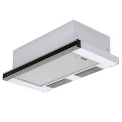 Кухонная вытяжка встраиваемая Krona Kamilla 600 dark Glass (1 мотор) 60 см черная/нержавеющая сталь - фото 1