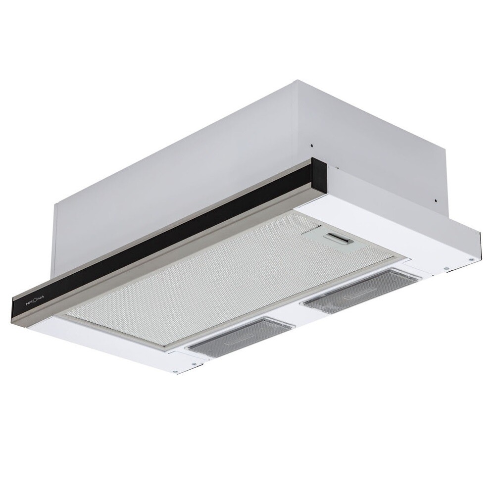 Кухонная вытяжка встраиваемая Krona Kamilla 600 dark Glass (1 мотор) 60 см черная/нержавеющая сталь