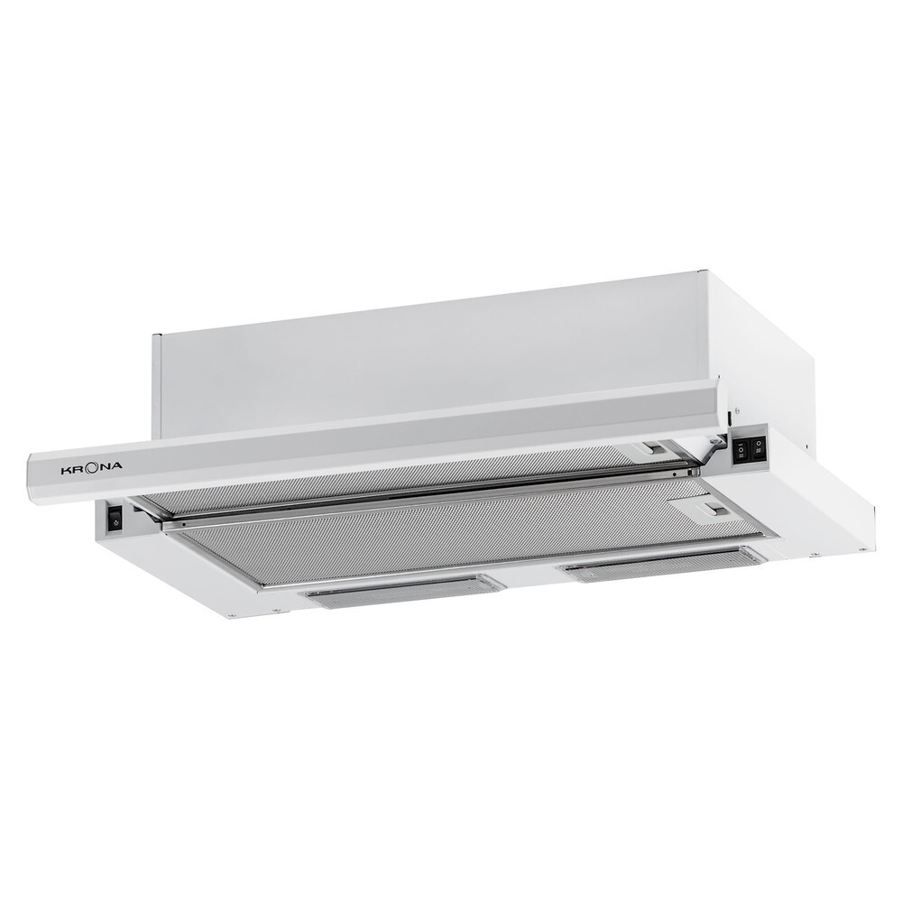 Изображение товара Вытяжка Krona Kamilla 600 E1M White: выдвижная панель, 60 см, белая Изображение товара Вытяжка Krona Kamilla 600 E1M White: выдвижная панель, 60 см, белая