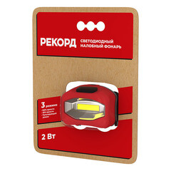 Фонарь налобный Рекорд SH-350 светодиодный 1 LED 2 Вт на батарейках ААА пластик 3 режима (23173) - фото 6