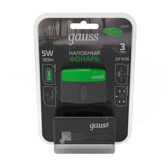 Фонарь налобный Gauss светодиодный 3 LED 5 Вт аккумуляторный Li-Ion 500 мАч пластик 5 режимов (GF406) - фото 11