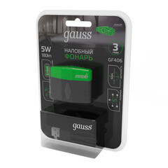 Фонарь налобный Gauss светодиодный 3 LED 5 Вт аккумуляторный Li-Ion 500 мАч пластик 5 режимов (GF406) - фото 6