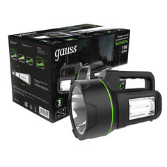 Фонарь ручной Gauss светодиодный 13 LED 11 Вт аккумуляторный Li-Ion 4800 мАч пластик 4 режима (GF602) - фото 6