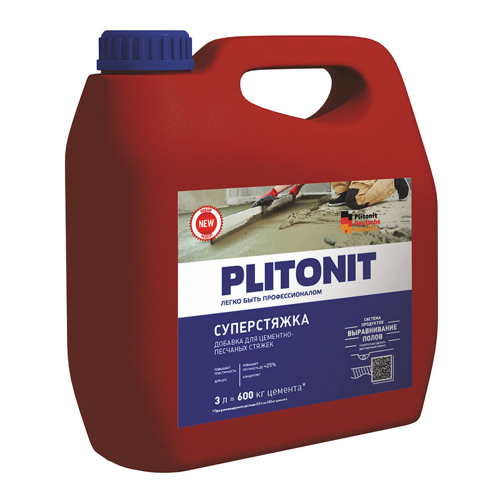 Изображение товара Добавка пластификатор для растворов Plitonit СуперСтяжка 3 л