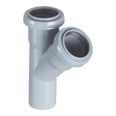 Тройник Valfex d40 мм 45° пластиковый для внутренней канализации - фото 1
