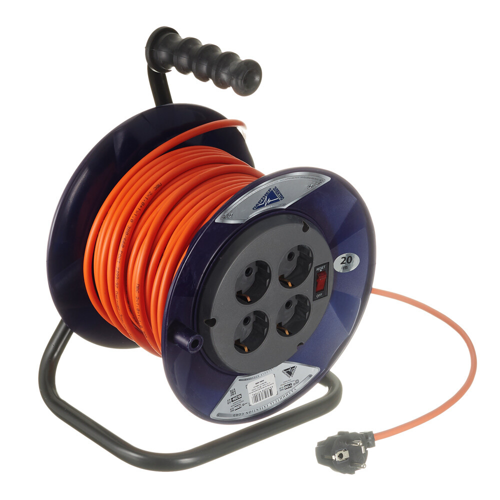Изображение товара Удлинитель силовой на катушке 20 м с заземлением PowerLine Партнер Электро