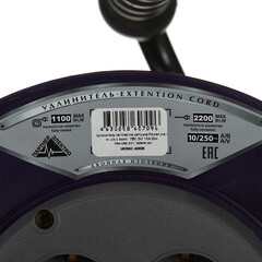 Удлинитель Партнер Электро с заземлением 20 м на катушке 2,2 кВт 4 розетки ПВС 3х1 кв.мм IP20 - фото 2