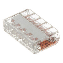 Клемма на 5 проводов Wago 0,14-4 кв.мм с рычажками без пасты (25 шт.) (221-415) - фото 3