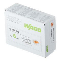 Клемма на 2 провода Wago 0,5-6 кв.мм с рычажками без пасты (50 шт.) (221-612) - фото 4