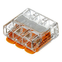 Клемма на 3 провода Wago 0,5-6 кв.мм с рычажками без пасты (30 шт.) (221-613) - фото 4