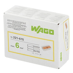 Клемма на 5 проводов Wago 0,5-6 кв.мм с рычажками без пасты (15 шт.) (221-615) - фото 3
