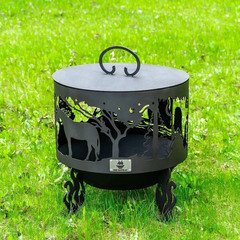 Чаша костровая Ежик в тумане 800 мм коническое дно 4 ножки - фото 3