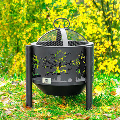 Чаша костровая Деревья 500 мм коническое дно 3 ножки - фото 2