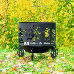 Чаша костровая Деревья 600 мм коническое дно 4 ножки - фото 3