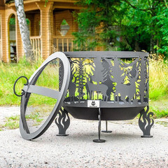 Чаша костровая Олени 1000 мм коническое дно 4 ножки - фото 5