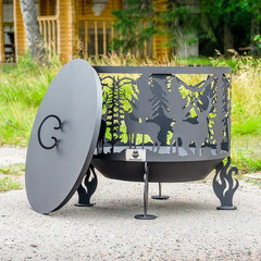 Чаша костровая Олени 500 мм коническое дно 4 ножки - фото 2