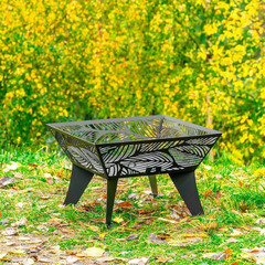 Чаша костровая Листья 620х620 мм плоское дно 4 ножки - фото 7