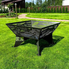 Чаша костровая Листья 620х620 мм плоское дно 4 ножки - фото 3