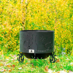 Чаша костровая Коты и звезды 600 мм коническое дно 4 ножки - фото 4