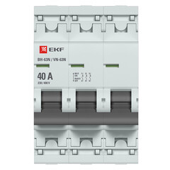 Изображение товара Выключатель нагрузки EKF PROxima ВН-63N 3Р 40А 400 В на DIN-рейку (S63340)