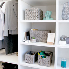 Корзина плетеная для хранения Колос 250х190х170 мм серая - фото 6