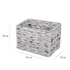 Корзина плетеная для хранения Колос 210х150х150 мм серая - фото 8