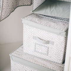 Короб для хранения Орнамент 400х300х250 мм серый - фото 2