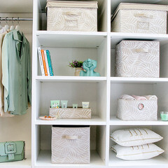 Короб для хранения Листья 300х300х300 мм бежевый - фото 5