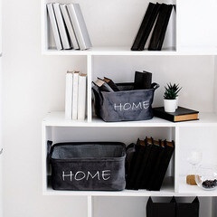 Корзина для хранения Велюр 340х220х160 мм серая - фото 4