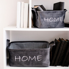 Корзина для хранения Велюр 250х190х140 мм серая - фото 3