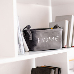 Корзина для хранения Велюр 210х160х120 мм серая - фото 2