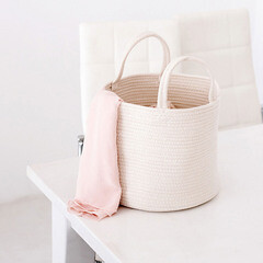 Корзина для хранения Хлопок 300х300х250 мм светло-бежевая - фото 4