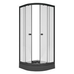 Поддон Метакам Classic акриловый 90х90х16 см полукруг черный низкий (АПS_013574) - фото 3