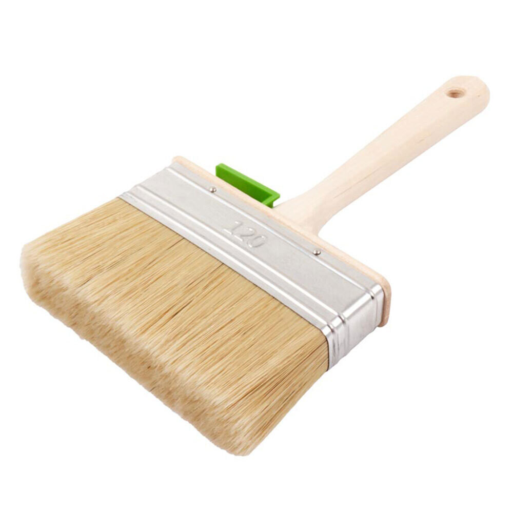 Изображение товара Кисть плоская натуральная щетина деревянная ручка Wenzo Wood 120х25 мм для эмалей и лаков на алкидной основе