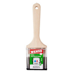 Кисть плоская смешанная щетина деревянная ручка Wenzo Wood 70х14 мм для антисептиков - фото 3
